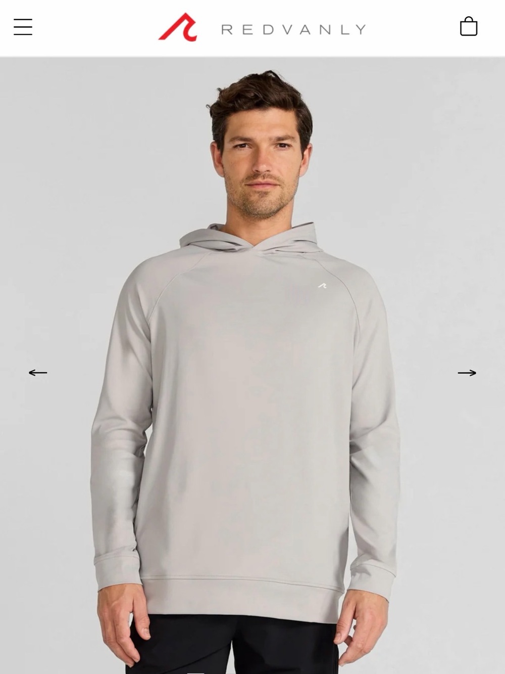 Redvanly Larkin Performance Hoodie – Glacier Gray | NWT | Sizes S–2XL